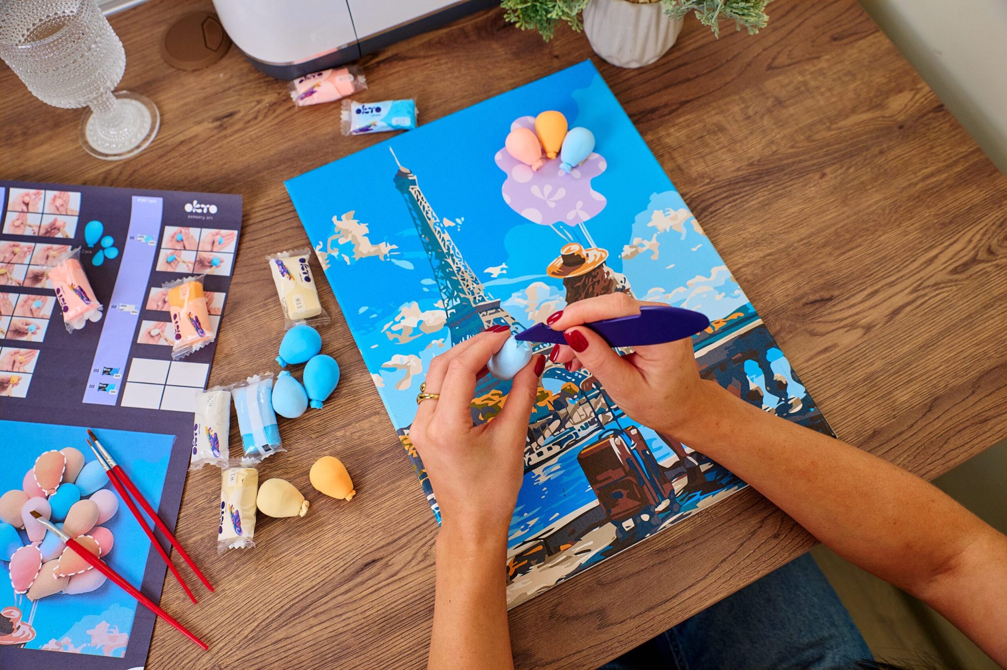 Add 3D elements made of air-dry clay.