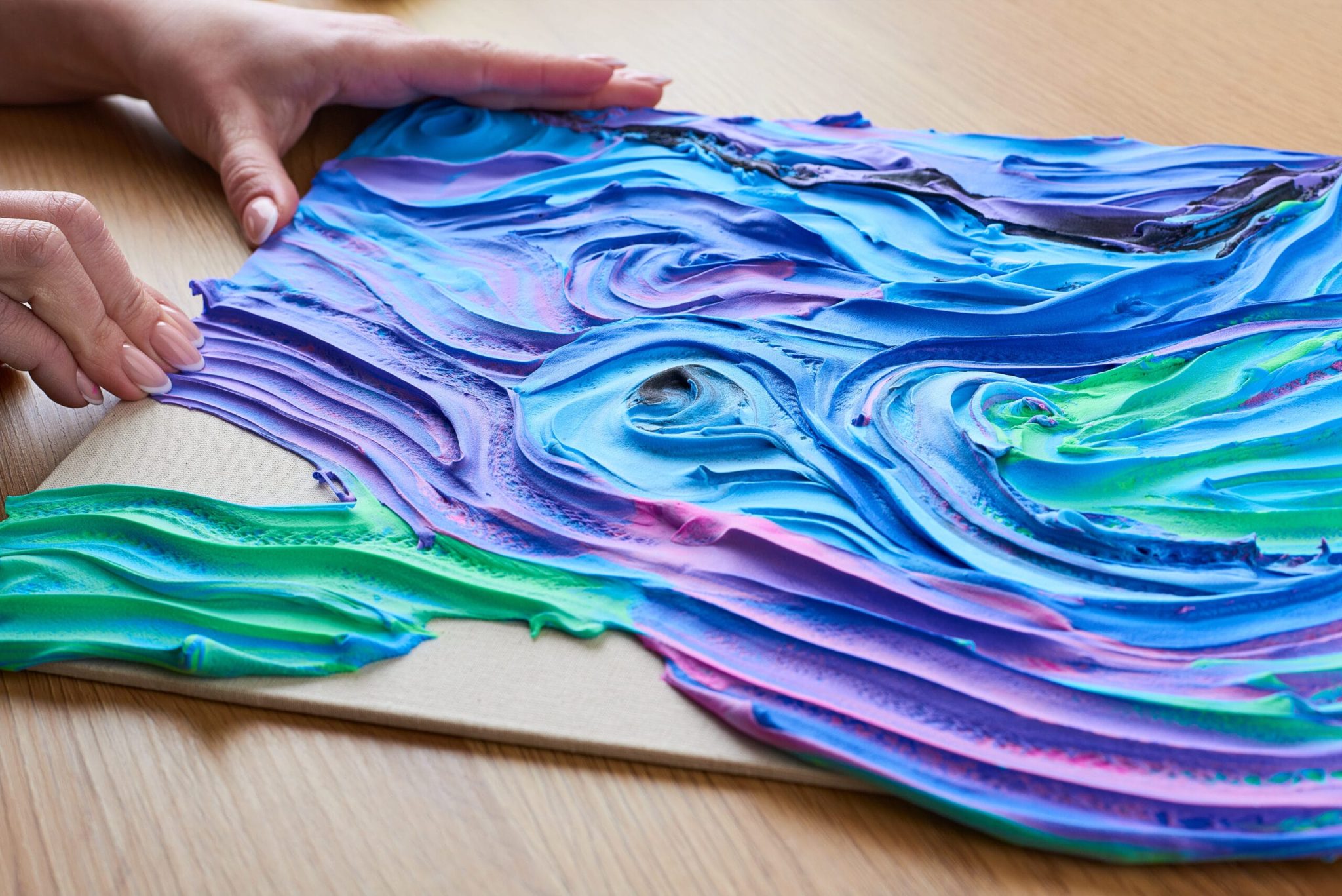Fill the entire picture with clay and add final touches.